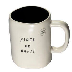 Rae Dunn Peace On Earth Double-Sided Mug By Magenta 18 oz Dishwasher Safe